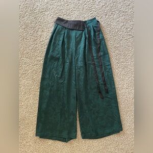 Women’s Emerald Wide Leg Green Trousers